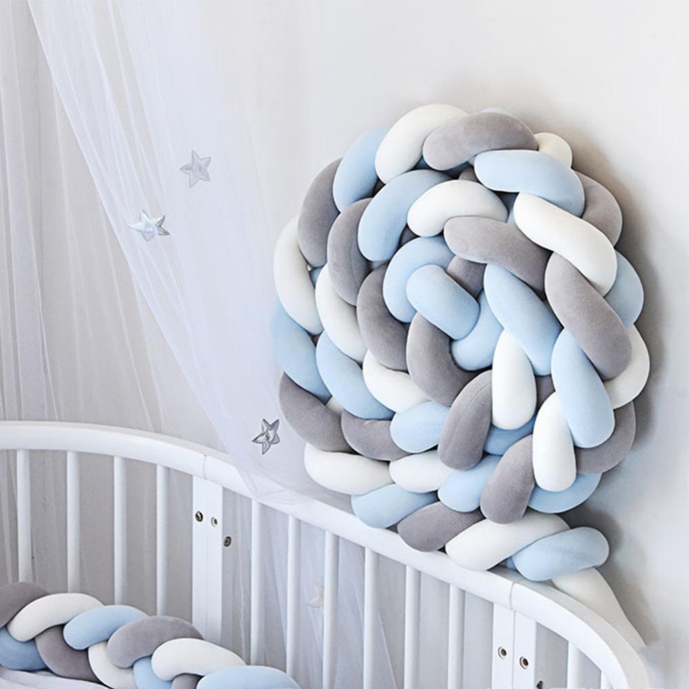 Handmade Bed Bumper Soft Plush Braided Pillow Baby Crib Bumper Crib Protector Baby Bed
