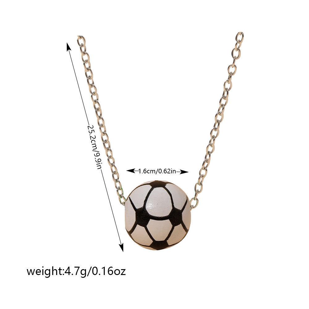Unisex Sports Football And Basketball Pendant Alloy Necklace, Necklace Accessory