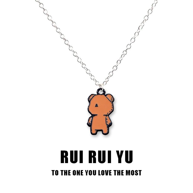 RUI RUI YU Violent Bear Pendant Pendant Necklace for Women Men Girlfriend Couple Lover Jewelry Gift