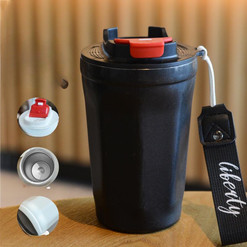Coffee Cup 316 Double-Layer Stainless Steel Insulation Vacuum Cup Outdoor Traveling Coke Cup Mesh Red Grape Rope Vehicle-Borne Cup