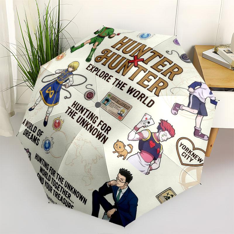 1 PC Automatic Folding Umbrella - Hunter X Hunter Pattern Portable Foldable Design With 8 Ribs Christmas Birthday Gifts