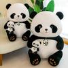 Adorable Panda Plush Toy Stuffed Animal Pillow 36cm 0.33kg Short Hair Cartoon Style