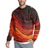 Men's Casual Fashion Printed Round Neck Pullover Sweatshirt