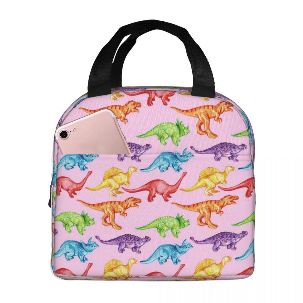 Cartoon Cute Dinosaur Pattern Insulated Lunch Bag for Kids School Cooler Thermal Food Box Tote Leakproof Lunch Boxes Container