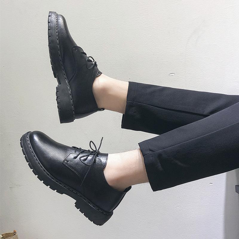 Men's shoes Korean version casual leather shoes men's British black small leather shoes business dress breathable work shoes