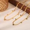 18K Gold Stainless Steel Snake Chain Necklace with Round Zircon, Women's Niche High-end Titanium Steel Clavicle Chain