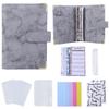 Zipper Envelope PU Leather Notebook Binder 6 Ring Binder Marble Budget Binder Marble Notebook
