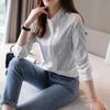 Spring Long Sleeve Striped Blouse Shirt Women Tops J218