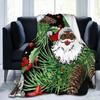 3D Print Merry Christmas Blanket Sofa Cover Throw Santa Claus Xmas New Year Blanket Fleece Warm Bed Blankets for Bedroom Couch