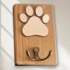 Personalized Dog Lead Holder Wooden Paw Print Hanger Unique Dog Paw Wall Hook  Entryway