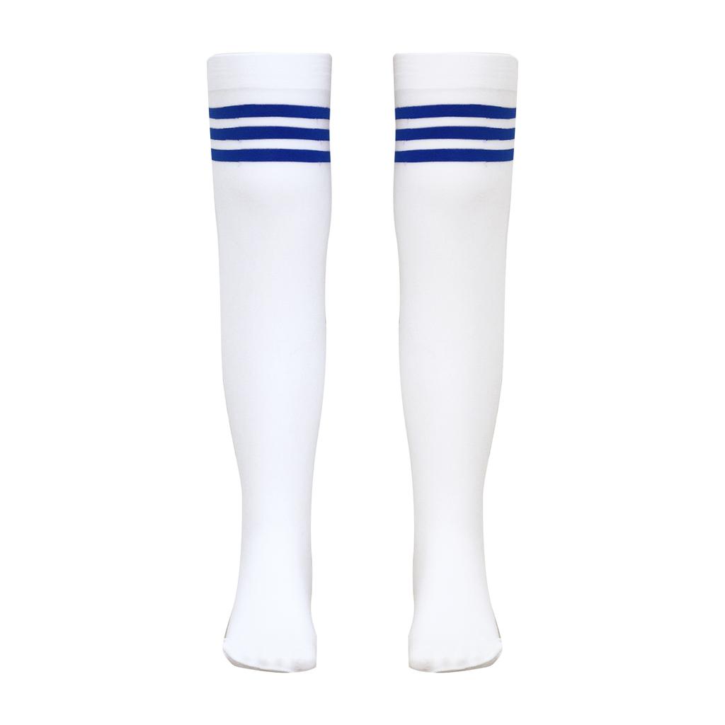 Girls Cheerleader Outfit Color Contrast Print Sleeveless Top Pleated Skirt Hand Flowers Socks Set