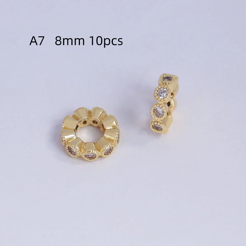 10/20Pcs Diy Accessories Metal Rhinestone Wave Shape Spacer Beads For Jewelry Making Bracelets Beads Separator Beads