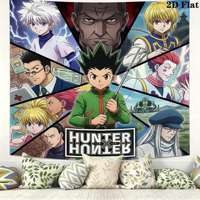 Hunter X Hunter Wall Tapestry Aesthetic Wall Hanging Printed Fabric Blanket Decorative Tapestries For Bedroom Living Room Home Decor