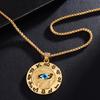 Ancient Egyptian Horus Eye Amulet Gold Pendant Necklace