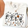 Dancing Skeleton Halloween Shirt, Retro Pumpkin Graphic Tee, Spooky Season T-Shirt, Vintage Fall Skeleton Gift