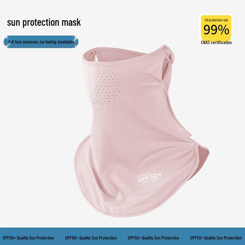 Unisex Ice Silk Face Veil: Breathable UV Protection for Summer Cycling, Driving, and Neck Sunshade.