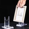 Transparent Display Plate Stand Clear Acrylic Display Stands Small Adjustable Book Purse Badge Shell Wedding Card Holder Tablet