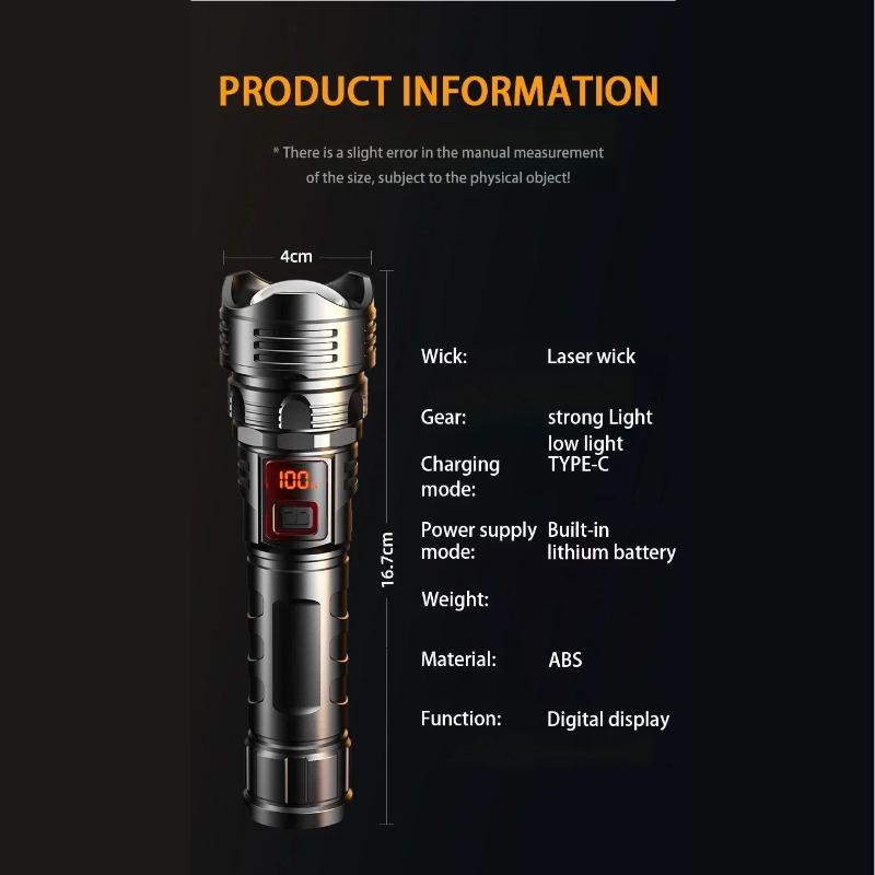 New USB Rechargeable LED Flashlights High Power Portable White Laser Telescopic Zoom Torch Lamp Outdoor Camping Fishing lights