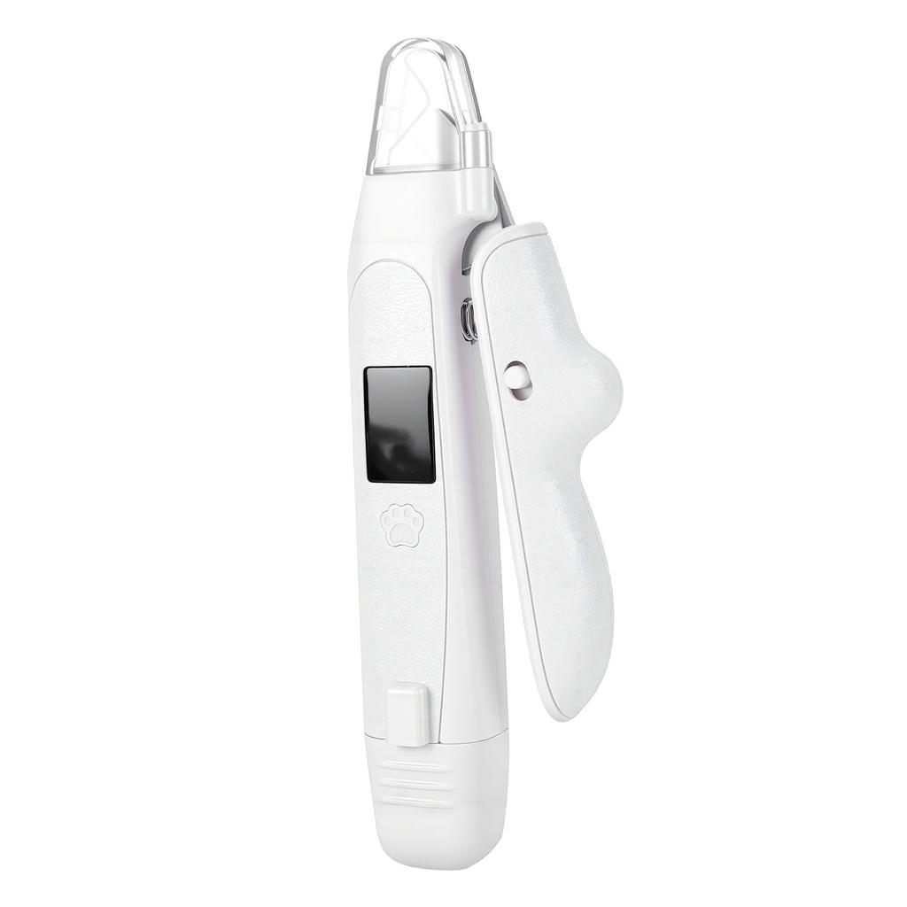 Cortador de Unhas para Pet 2 em 1 com LED Baixo Ruído Elétrico Aparador Moedor para Gatos Cães com Trava de Segurança Coleta de Unhas
