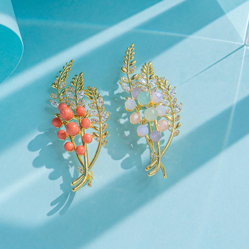 Senior Brooches Flower Leaf Brooch Pins for Women Suit Pendant  Fashion Brooches Jewelry