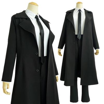 Anime Chainsaw Man Cosplay Costume Makima Coat Suit Uniform Black Trench Wig Casual Wear Halloween Christmas Gift