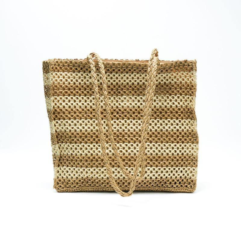 New high-end straw woven bag women's large-capacity woven bag tote bag shoulder seaside vacation beach bag