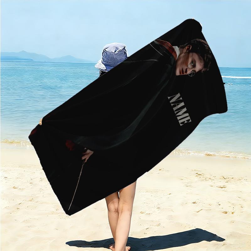Personalized "Magical Winter Night" Beach Towel Microfiber Beach Towel Thin Absorbent for Beach Swimming Yoga Bath Sports. 0910414