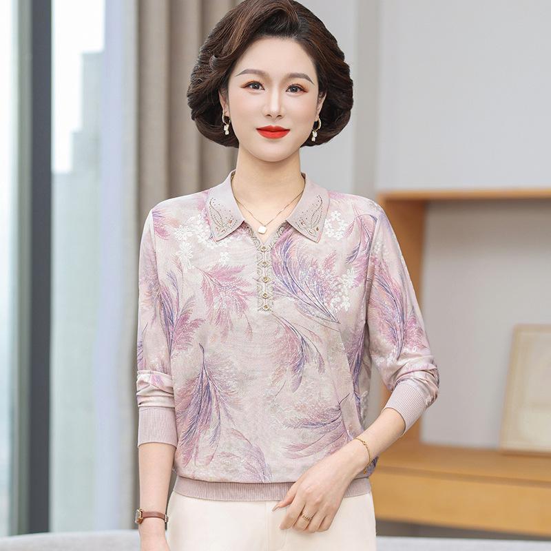 2026 Spring/Autumn Fashionable Age-Defying Top for Middle-Aged/Elderly Women - New Style Temperament Clothing