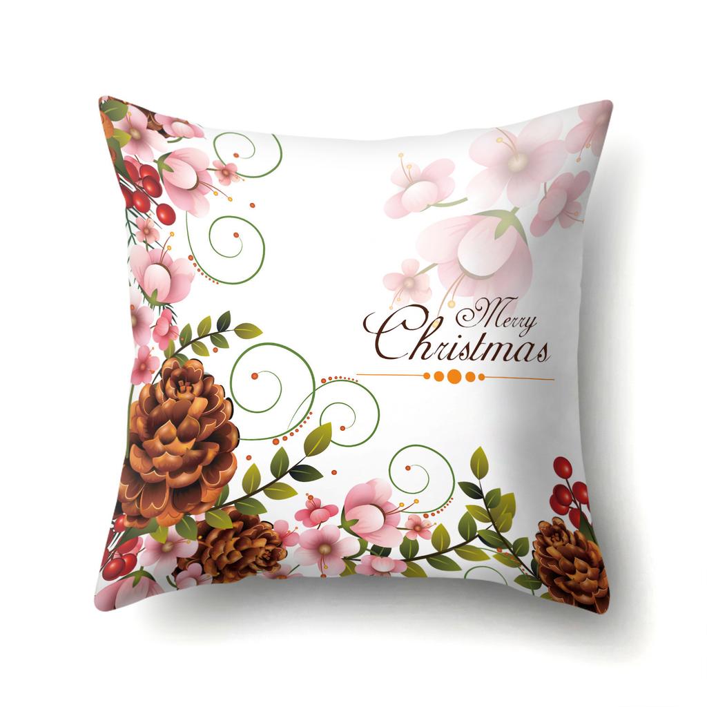 Christmas-Themed Patterns Throw Pillow Cover With Short Plush Print For Living Room Sofa Decoration Cushion Cover Pillow Covers