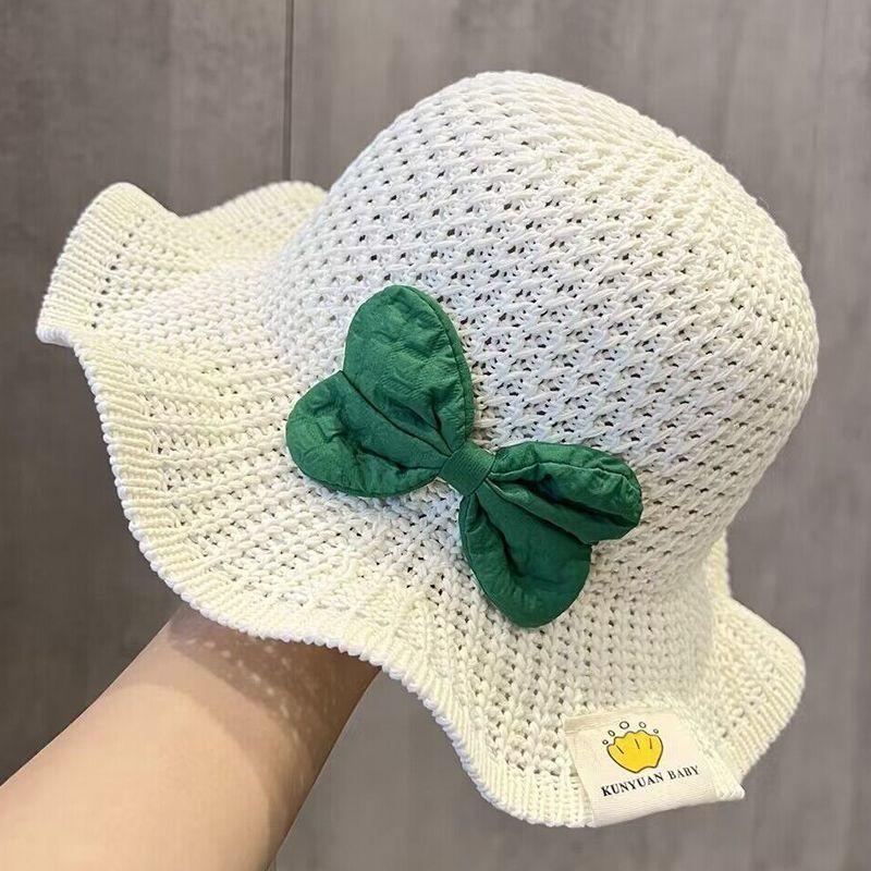

Baby Straw Hat Sweet Cute Summer Big Bowknot Wide Brim Breathable Sunshade Cap For Girls Children Outdoor Travel Beach Hats 3-8Y One Size белый