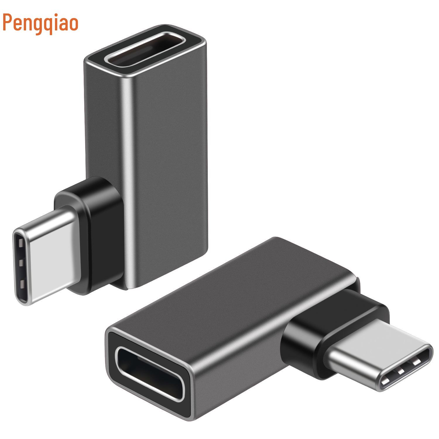

USB4 to USB-C 90-Degree Elbow Adapter, 40Gbps, Thunderbolt 4 Compatible, Male to Female Extension for Mobile Phone and Computer.