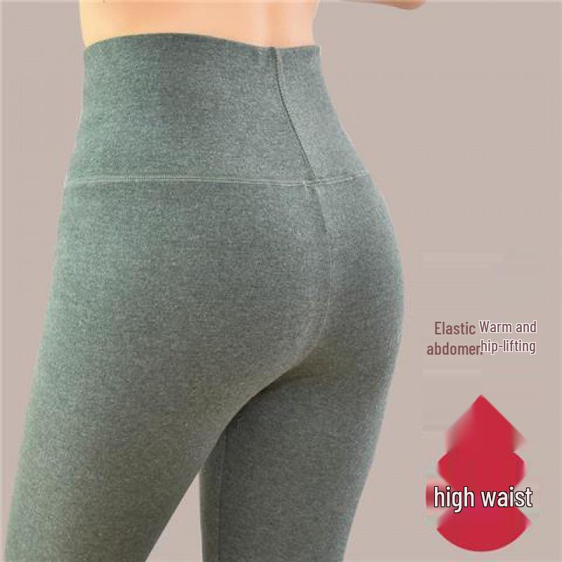 High Waist Thermal Knee-Lined Leggings for Women - Thick, Fleece-Lined, Winter Warmth and Body Shaping.
