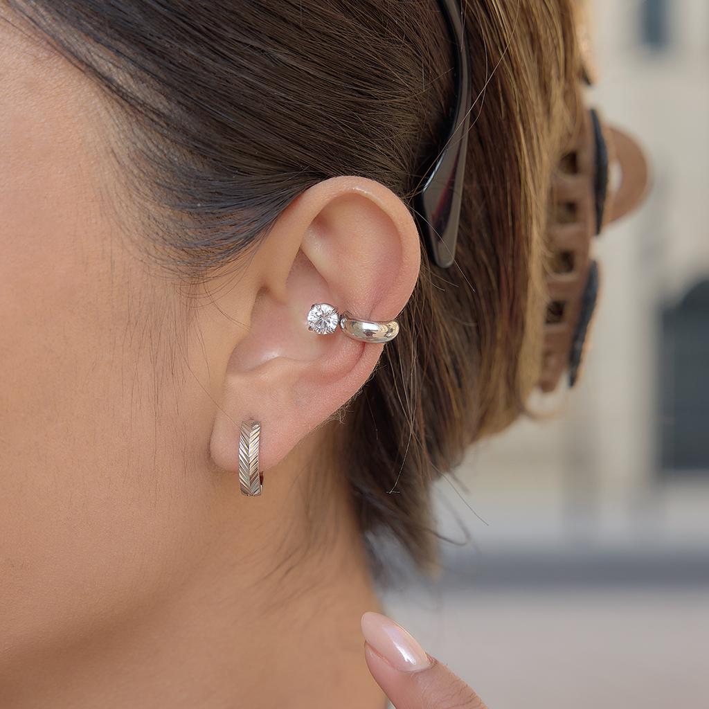  Minimalist Stainless Steel Woven Texture Earrings for Women Autumn Winter Style Daily Wear Fashion Waterproof  Jewelry