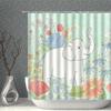 Cute Cartoon Shower Curtain Waterproof Polyester Fabric Bear Rabbit Elephant Cat Penguin Household With Hooks Bathroom Screen
