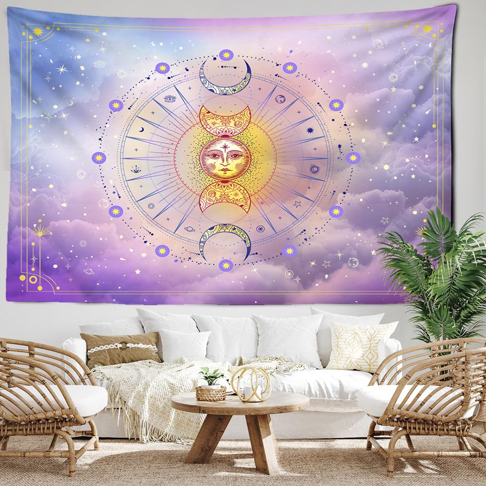 

Розовый Солнце и Луна гобелен настенный абстрактное искусство хиппи тапиз колдовство таинственное общежитие домашний декор 95X73CM