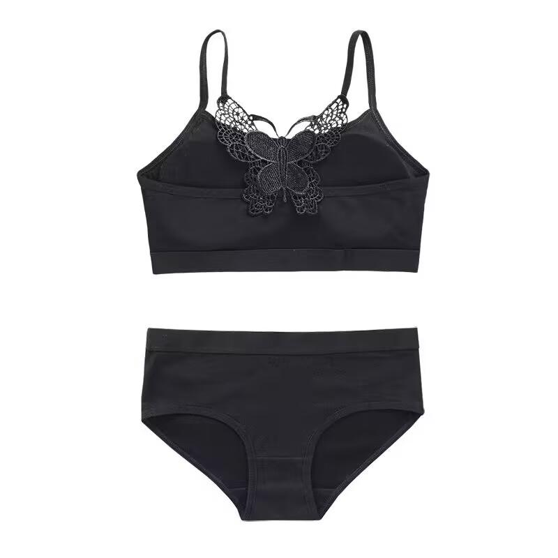 

Бюстгальтер для девочек, хлопковое нижнее белье для подростков, тренировочный бюстгальтер, студенческий жилет для полового созревания, бюстгальтеры one size чёрный