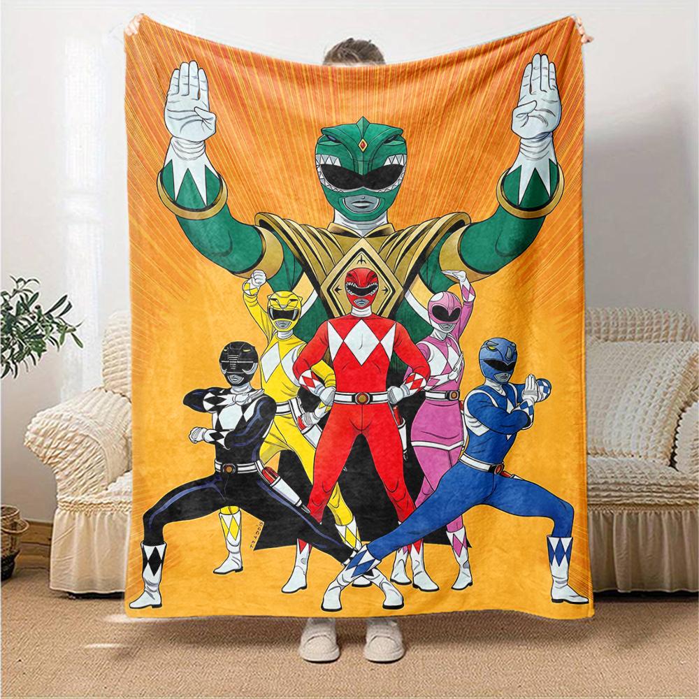 1pc Mighty Morphin Power Rangers2 Blanket, Gift, for Men and Women, Soft Blanket, Good for Sofa Bed Couch Travel, Lightweight Flannel Blanket