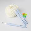 1pc 1.5-6mm Blue Crochet Hook Soft Plastic Handle Aluminum Knitting Needle for Women Adults Kids Children Beginners