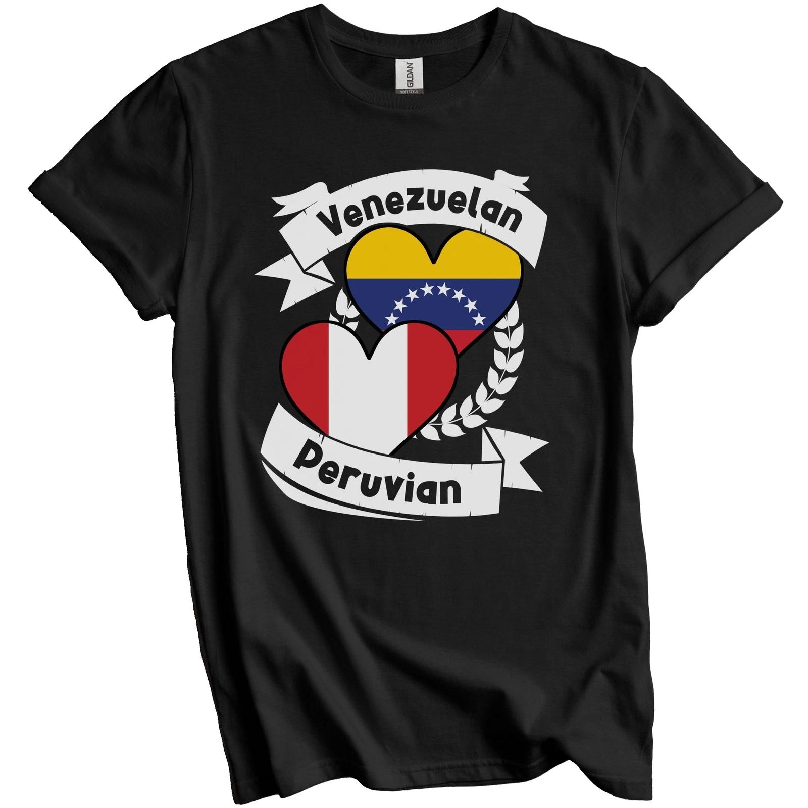 Venezuelan Peruvian Heart Flags Venezuela Peru T-Shirt S