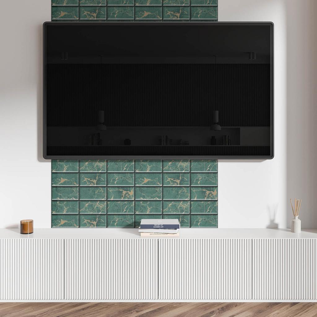 Winylowy Panel Samoprzylepny Do Pokoju Młodzieżowego 100X50 Cm Wzór Marmurowych Kafelków