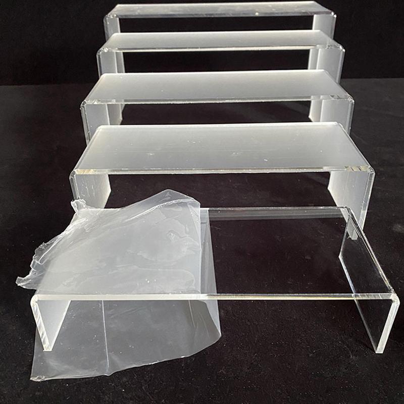 Clear Acrylic Riser Display Stand Jewelry Display Riser Shelf Showcase for Figures Store,Cupcake,Candy Dessert Display Stand