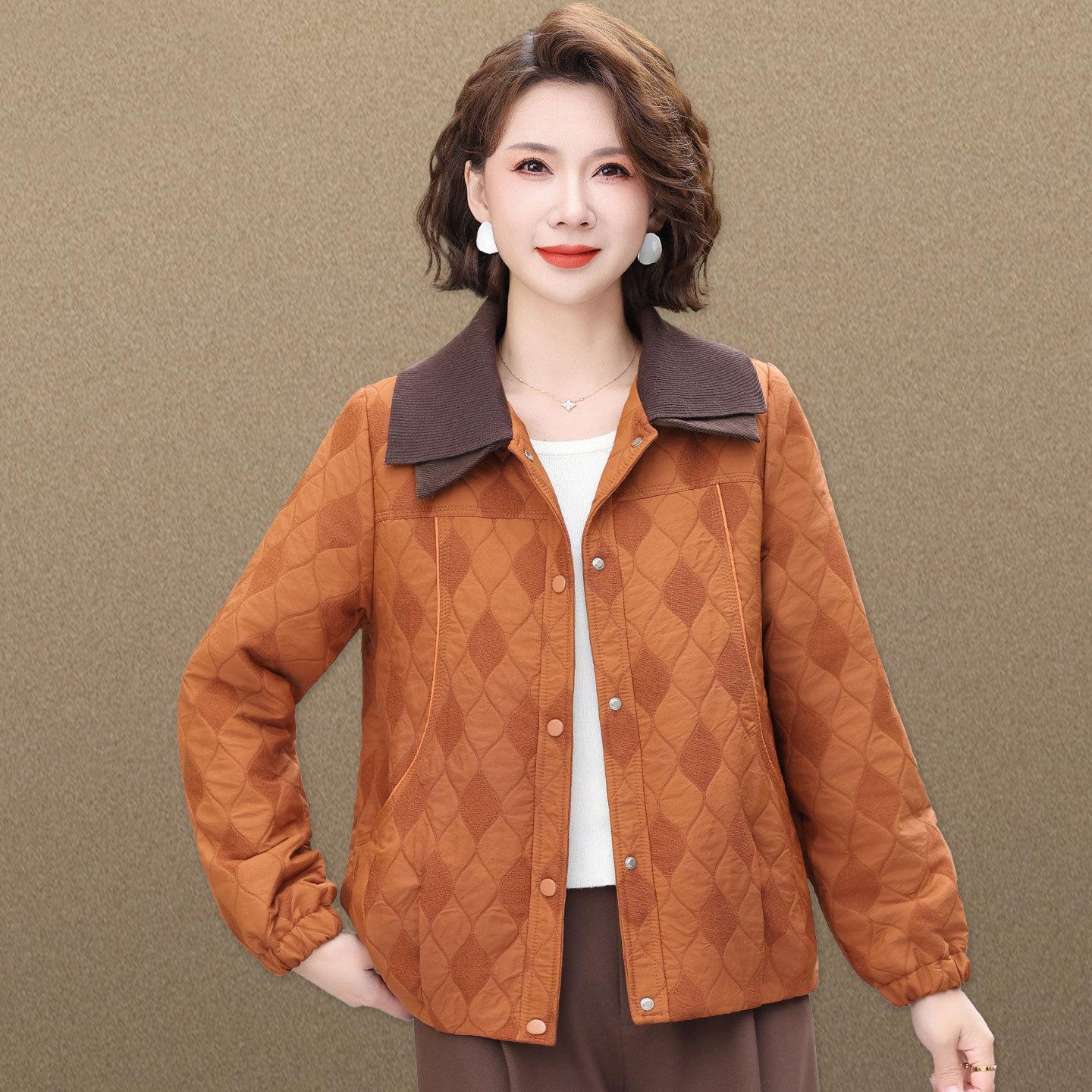 Petite Women s Plaid Lapel Jacket for Spring & Autumn 5XL (150-165 lbs)