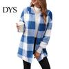 Cardigan Sweater Winter Coat Plaid Print Hooded Thick Windproof Open Stitch Knit Outerwear Mid Length Fuzzy Plush Jacket for School Travel Fall