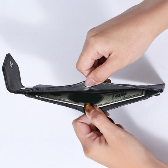 Yousheng Vertical Card Wallet Slim Card Holder Cash Wallet Snap Button Closure Retro Faux Leather Wallet Gift for Men