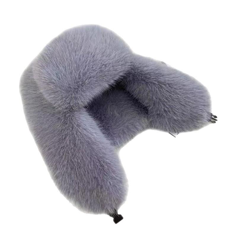 Thickened warm imitation fur snow hat Men's and women's same winter windproof hat Outdoor plush ear protection hat