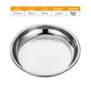 Silver Stainless Steel Round Plate Shallow Tray Rustproof Easy Clean Outdoor Camping Tray Flat Baking Cake Plate Restaurant