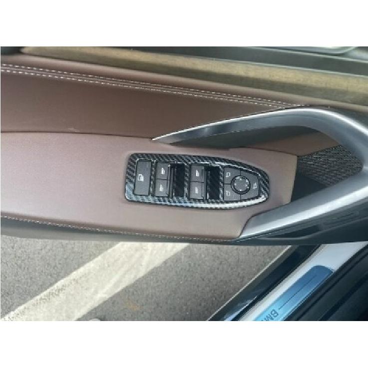 Carbon Fiber Door Window Lift Switch Panel Cover Trim For BMW X1 2023 2024 2025