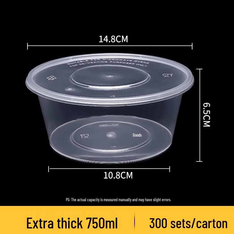 Disposable Round Transparent Takeaway Soup Bowls with Lids
