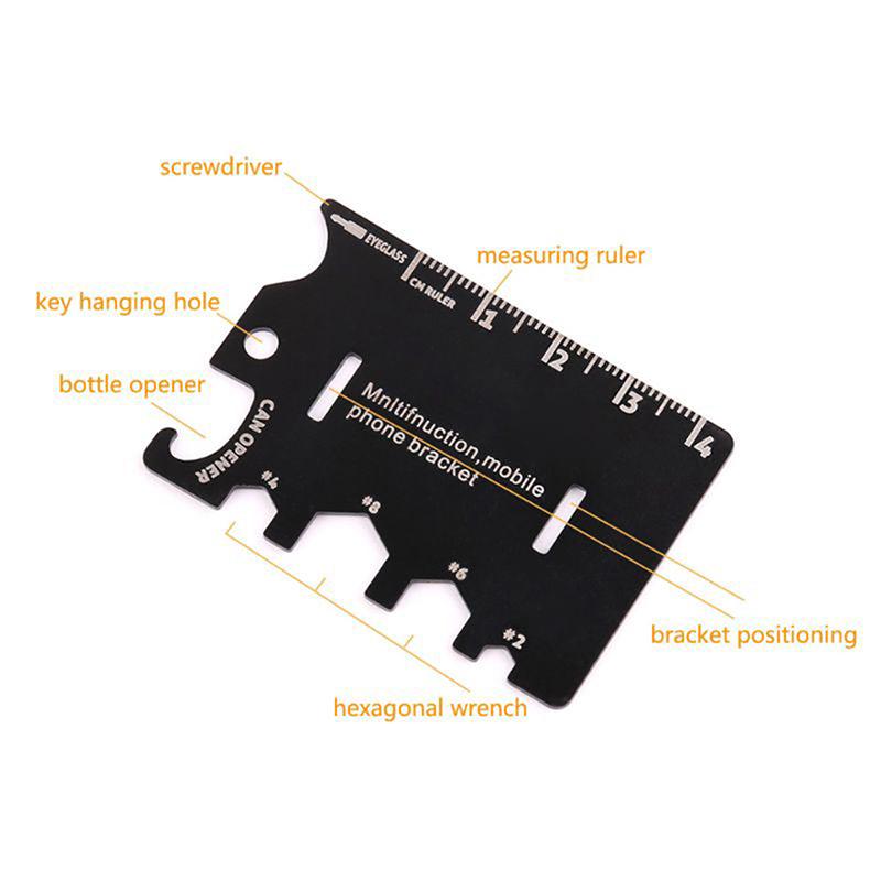 1Pc Folding Mobile Phone Bracket Mini Edc Card Bottle Opener Screwdriver Wrench