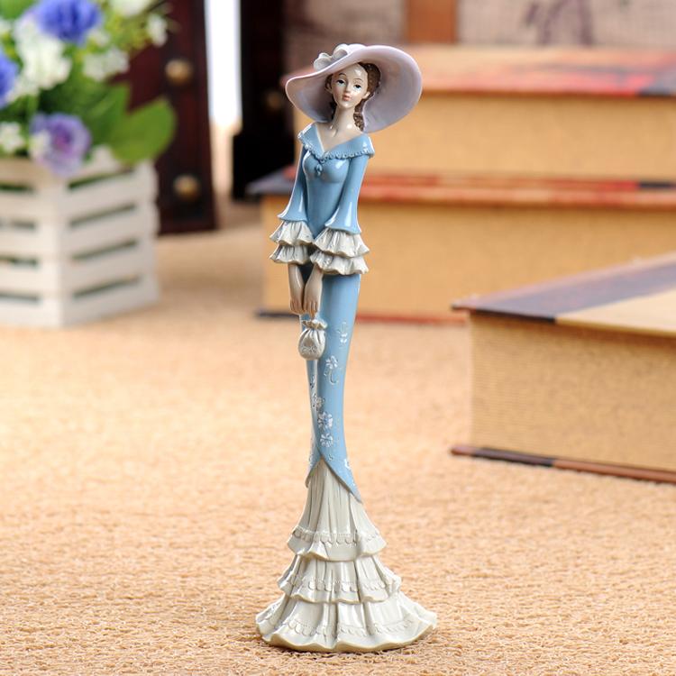 European Resin Victorian Girl Statues Accessories Home Livingroom Desktop Figurines Decoration Office Table Sculpture Adornments